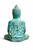 Back view turquoise Buddha statue patina meditation decor Bali handmade