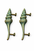 Verdigris patina seashell door handle ocean inspired coastal door hardware