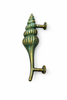 Verdigris patina seashell door handle for nautical coastal decor and ocean themed interiors