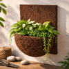 Vertical tree fern wall planter with plants creating tropical plant wall decor