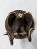 Side angle of vintage brass eagle snake wall hook showing depth and hook design, gothic decor wall hardware, dark academia interior accessory, double hook for towels or coats, unique housewarming gift