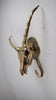 Impala skull brass wall hook for gothic animal skeleton decor