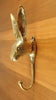 Alice in Wonderland inspired Rabbit brass wall hook on wall