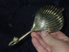 Antique seashell wall hook side view showing curved hook and shell shape