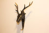 rustic brass deer with antlers wall hook for stockings