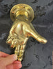 Side profile showing depth and shape of the solid brass hand hook