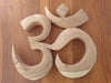 Wooden hand carved wood Om symbol 3 sizes