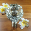 Top view brass lion head wall hook styled with flowers decorative piece