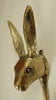 Side close-up of solid brass rabbit wall hook, bunny wall hook for cottagecore decor, nursery wall decor, whimsical farmhouse wall hook, brass animal decor